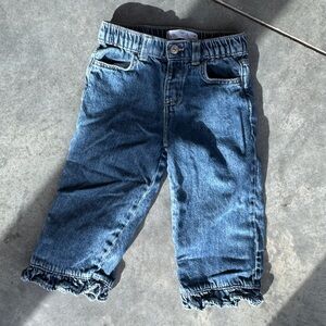 Zara Girls Ruffle Hem Blue Jeans